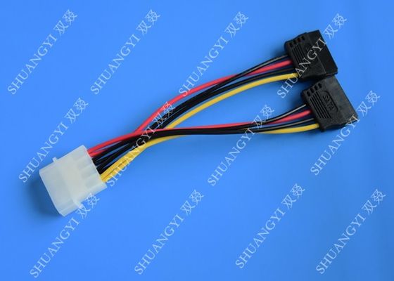 ประเทศจีน IDE Flat Cable Harness Assembly 4 Pin to 2 x 15 Pin SATA To Serial ATA SATA Connector ผู้ผลิต