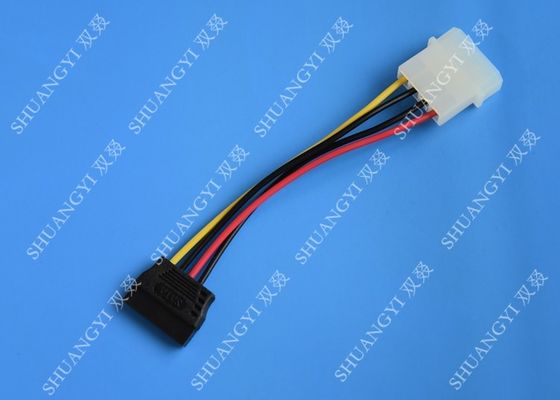 ประเทศจีน Molex 4 Pin To 15 Pin SATA Hard Drive Power Cable Female To Male Length 500mm ผู้ผลิต