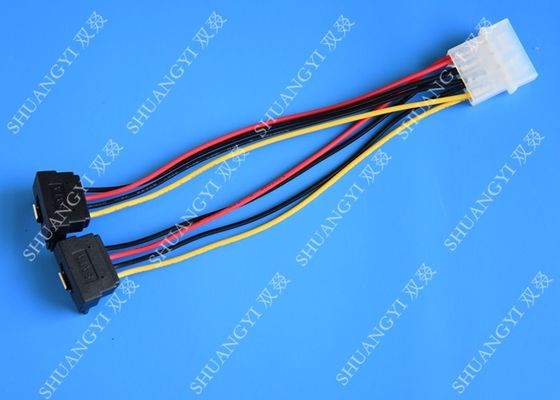 ประเทศจีน Computer Molex 4 Pin To 2 x15 Pin SATA Data Cable Right Angle Pitch 5.08mm ผู้ผลิต