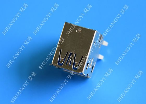 ประเทศจีน Double Layers Female USB Micro Connector Type A Right Angle 8 Pin DIP Jack ผู้ผลิต