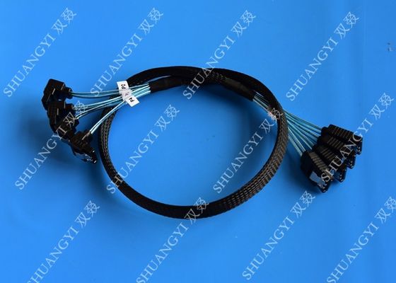 ประเทศจีน 8 Inch SATA III 6.0 Gbps 7 Pin Female To Female Data Cable With Locking Latch Blue ผู้ผลิต