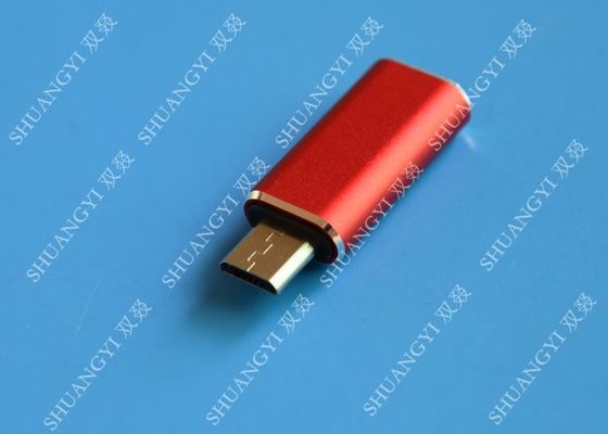 ประเทศจีน Red USB 3.1 Type C Male to Micro USB 5 Pin Micro USB Slim For Cell Phone ผู้ผลิต